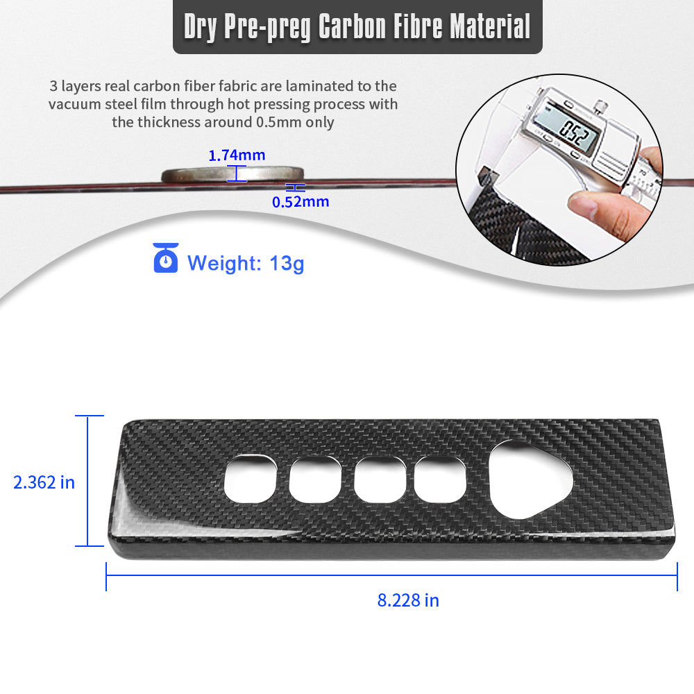 For 2024 2025 Tesla Cybertruck Dry Carbon Fiber Roof Reading Light Lamp Cover Trim