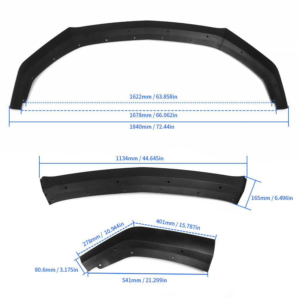 For Ford Mustang S650 GT Ecoboost 2024+ Front Splitter Front Lip ABS