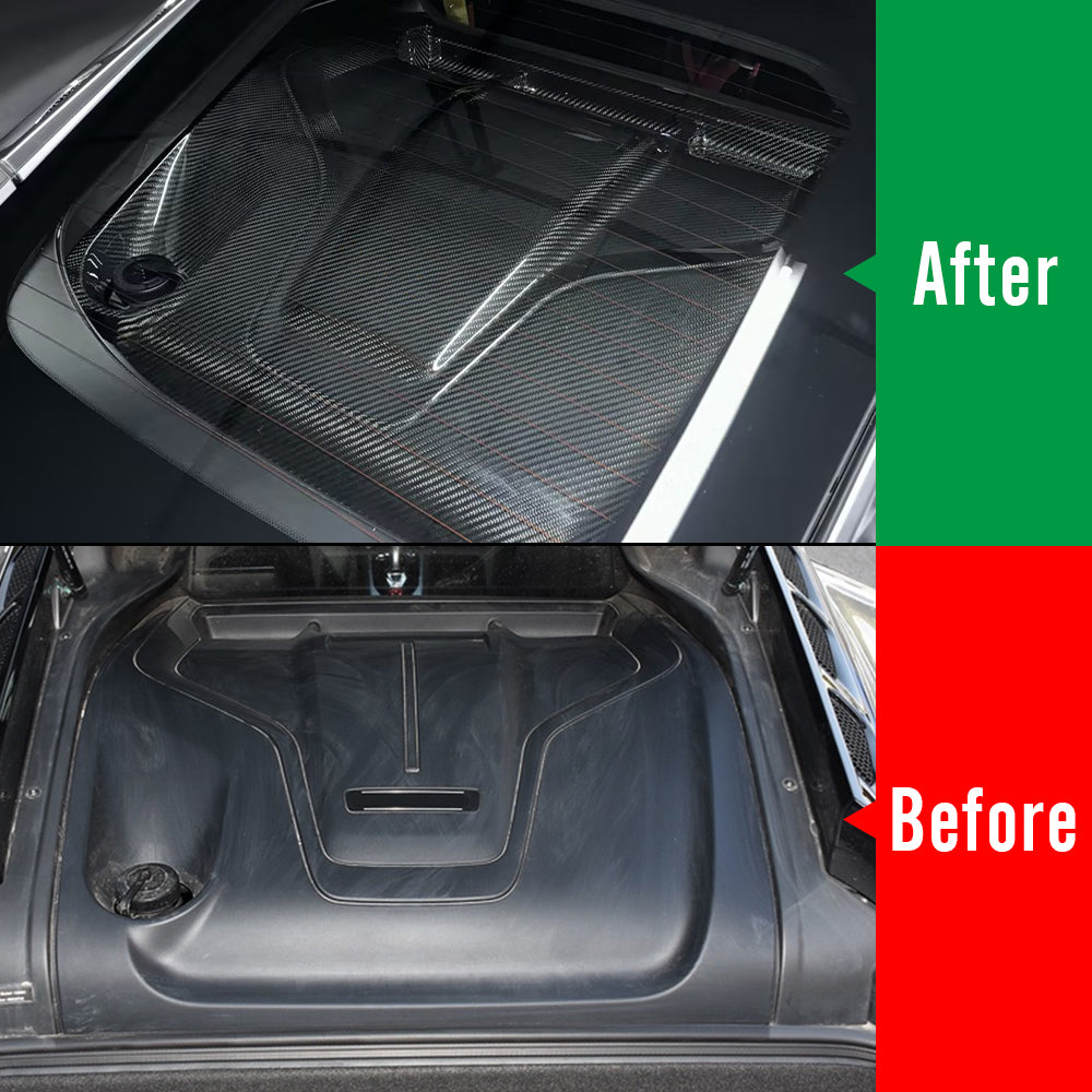 Engine Bay Cover Panel For Lotus Emira I4 AT 2023 2024 2025, Dry Carbon Fiber Engine Hood Bonnet Trim