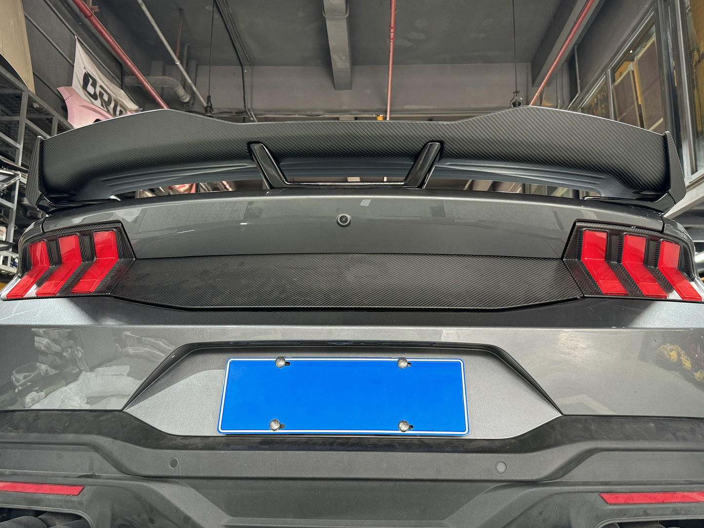For2024 2025 Mustang S650 GT Dark horse Ecoboost Rear Spoiler HP Spoiler with Gurney Flap Real Carbon Fiber