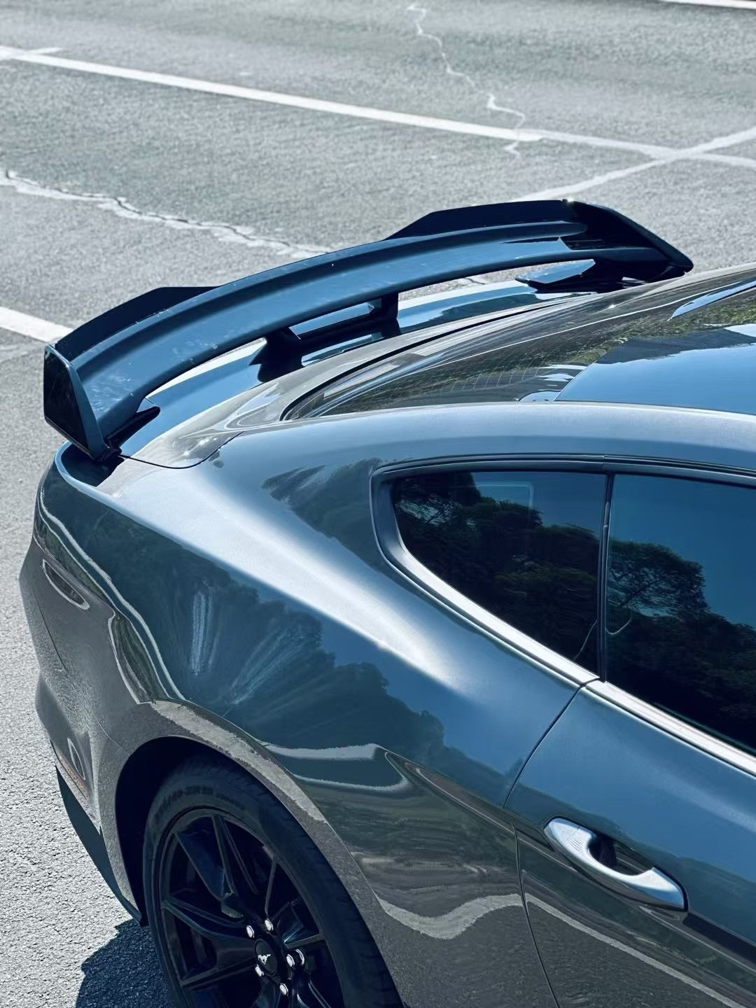 For Ford Mustang GT EcoBoost S550 Shelby GT350 2015-2023 V8 Rear Trunk Spoiler Splitter ABS