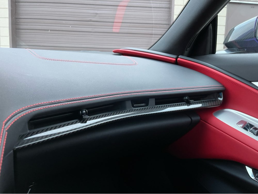 For Chevrolet Corvette C8 Stingray Convertible Coupe Z51 Z06 2020-2023 Red Air Condition Outlet Vent Strip Trim Real Carbon Fiber