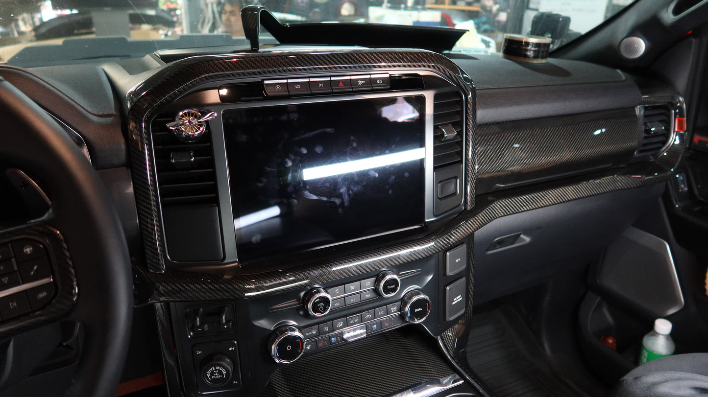 For Ford F-150 F150 F250 F350 Raptor Lariat Limited XLT 2021-2023 Interior kit Trim Real Carbon Fiber Interior Accessories