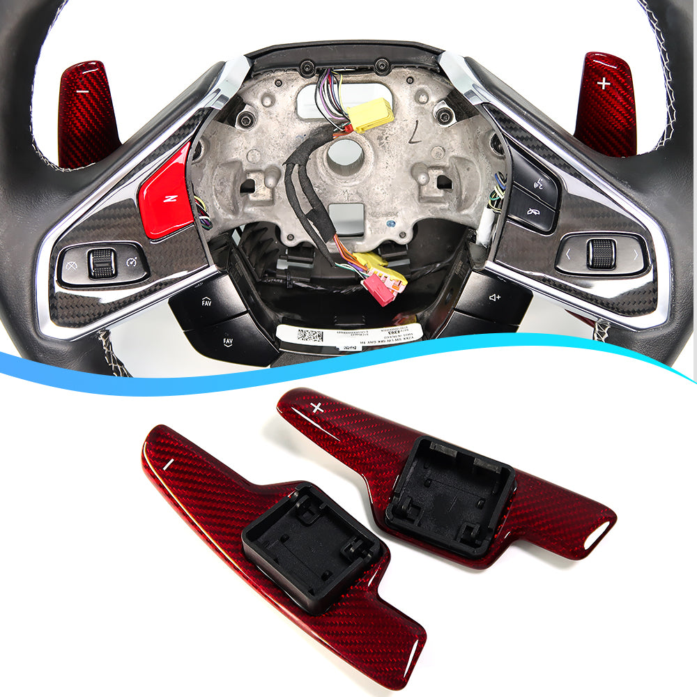 For Chevrolet Corvette C8 Stingray 2020-2023 Steering Wheel Paddle Shifters Replacement Real Dry Carbon Fiber