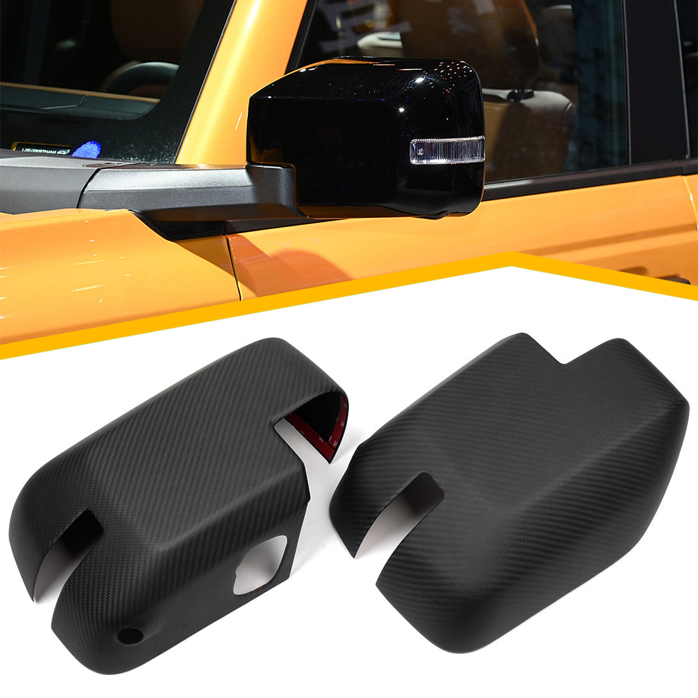 Real Carbon Fiber Rearview Mirror Cover Exterior Accessories For Ford Bronco Raptor Outer Banks Sport 2021+