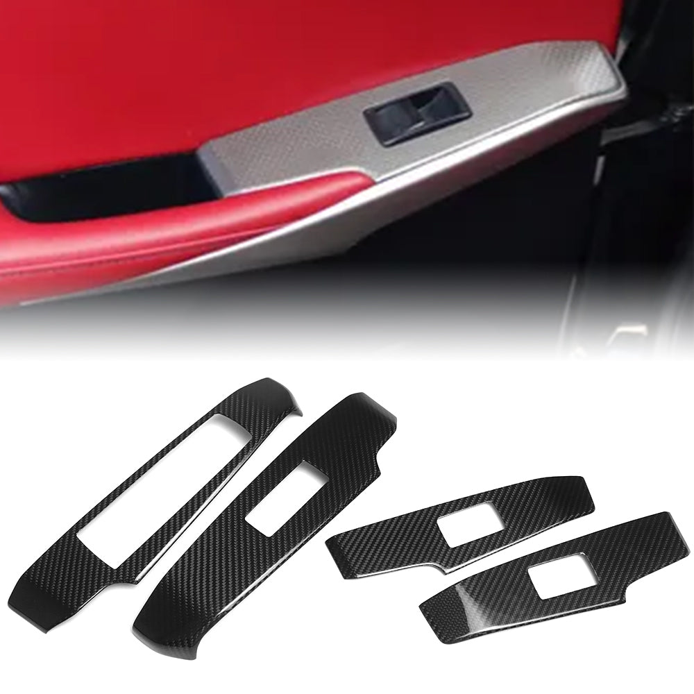 Real Carbon Fiber Door Window Lock Button Cover Interior Accessories For Lexus IS200 250 300 350 F Sport 2021+