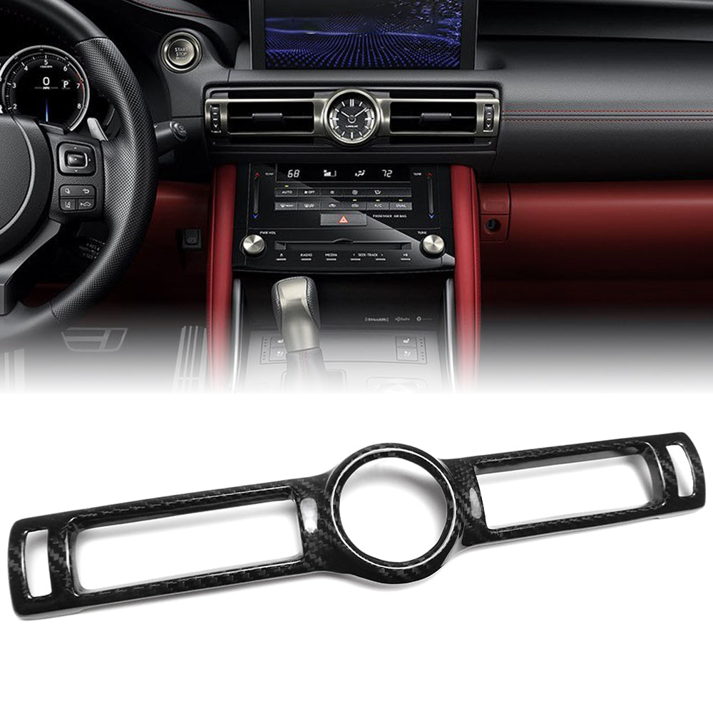 Real Carbon Fiber Dash Air Vent Trim Clock Cover Interior Accessories For Lexus IS 300 350 500 F Sport 2021-2024