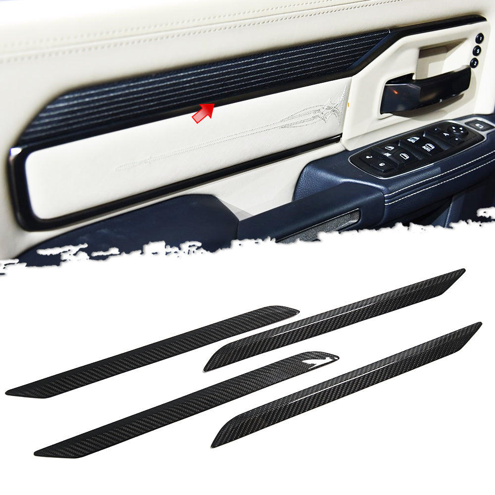 Real Carbon Fiber Door Inner Handle Side Trim For Dodge Ram 1500 TRX Rebel Laramie 2019-2023