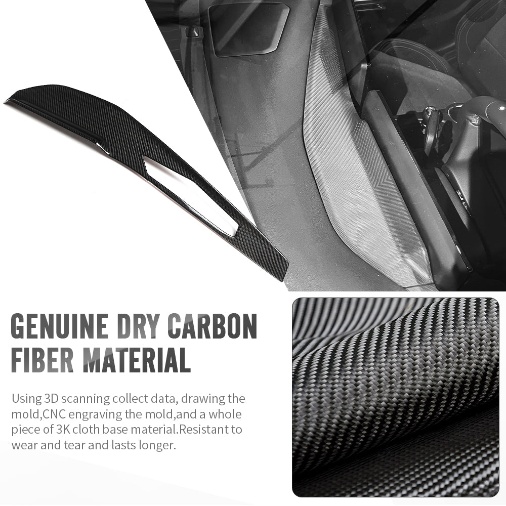 For Mustang S650 GT Dark horse Ecoboost Dashboard Trims Instrument Rear Panel Real Carbon Fiber
