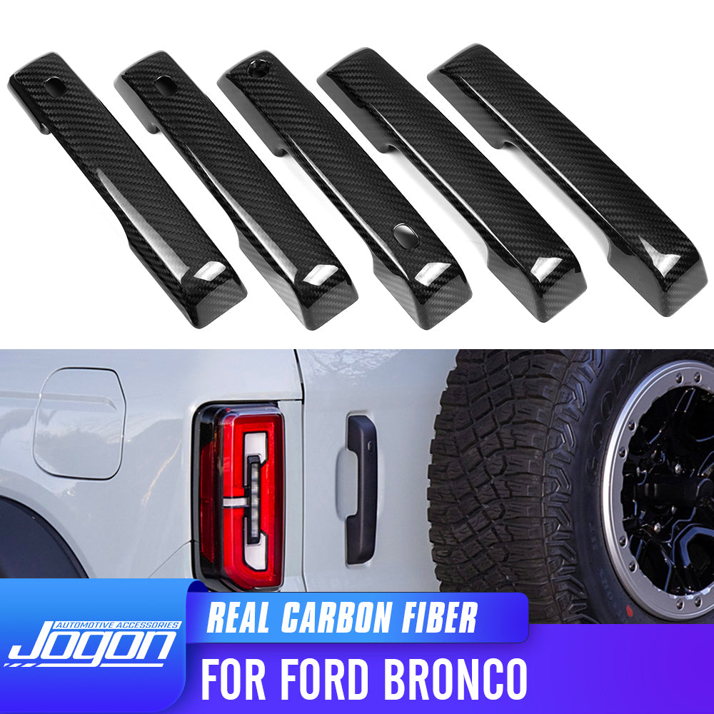 Carbon Fiber Side Doors & Tailgate Handle Covers with Smart Holes For Bronco Raptor 2021+