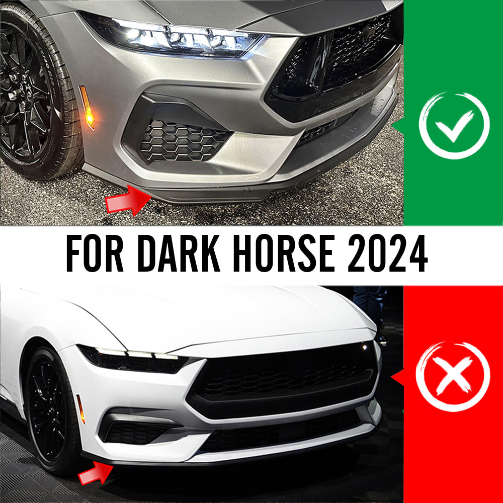 For Mustang S650 Dark Horse 2024 Non Performance Handling Package Model Front Bumper Lip Splitter Extension ABS