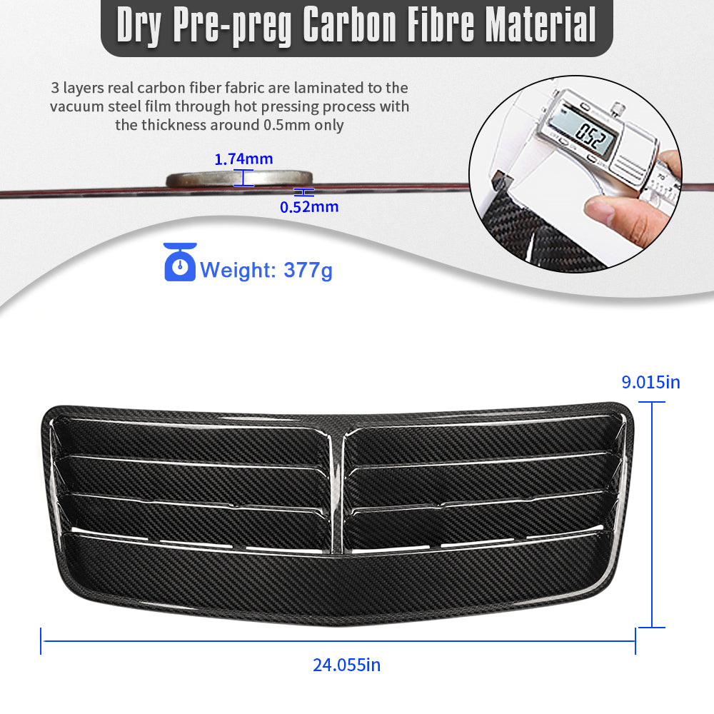 Real Carbon Fiber Hood Bonnet Air Intake Vent Scoop Replacement For Mustang S650 GT 2024+