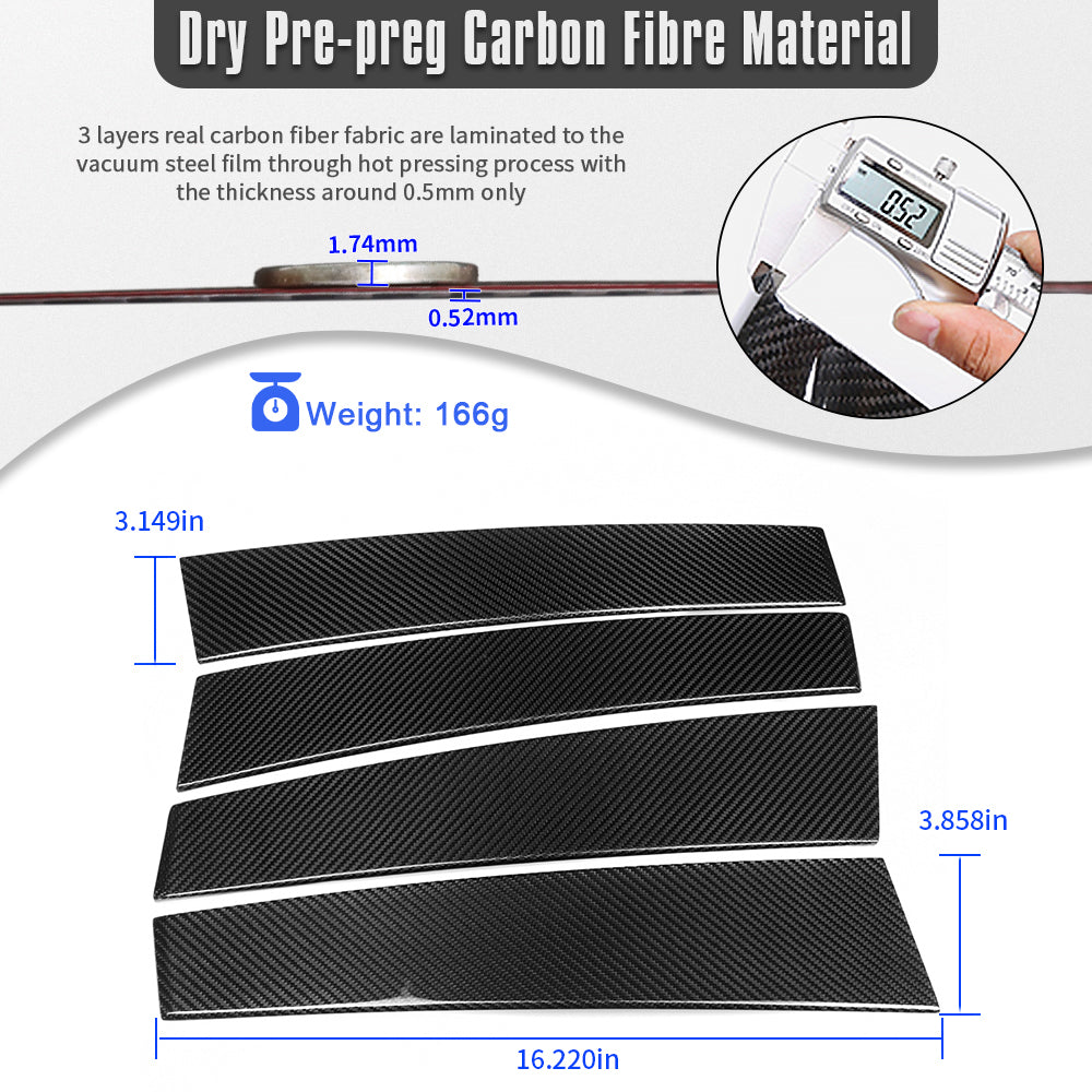 Dry Carbon Fiber B Pillar Post Panel Trims For Toyota GR Corolla Hatchback GZEA14 2023 2024 2025, Exterior Windshield Decor
