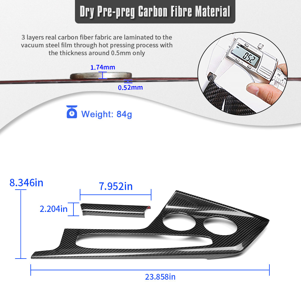 Pregreg Carbon Fiber Center Console Gear Shift Panel Trim for Corvette C8 Z06 ZR1 Stingray 2026+