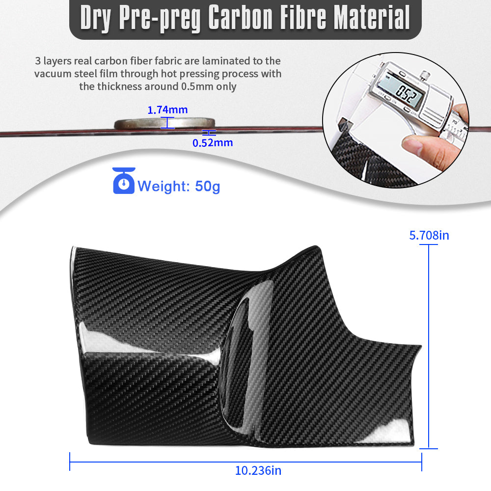 Dry Carbon Fiber Driver Side Air Vent Lower Part Trim For Toyota GR Corolla Hatchback GZEA14 2023 2024 2025, Left Lower Dashboard Side Panel Cover