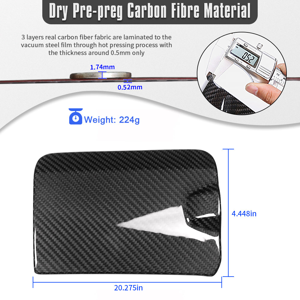 Genuine Carbon Fiber Fuel Tank Cover Trim Oil Gas Door Cap For Ford Bronco Raptor Wildtrak Outer Banks 2021 - 2025