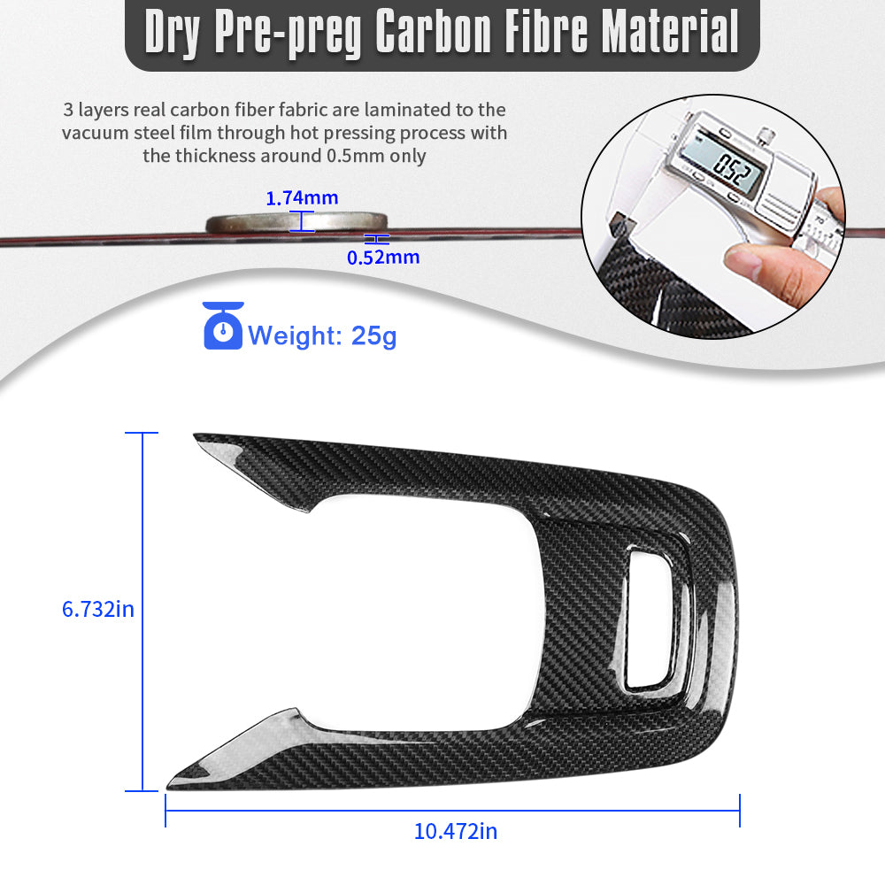 Real Dry Carbon Fiber MT Gear Shift Panel Cover Trim For Toyota GR Corolla GZEA14 2023 2024 2025