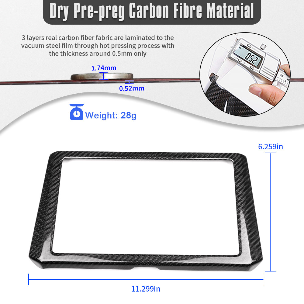 Dry Carbon Fiber Dash Display Screen Panel Frame Trim For Toyota GR Corolla GZEA14 Morizo 2023 2024 2025