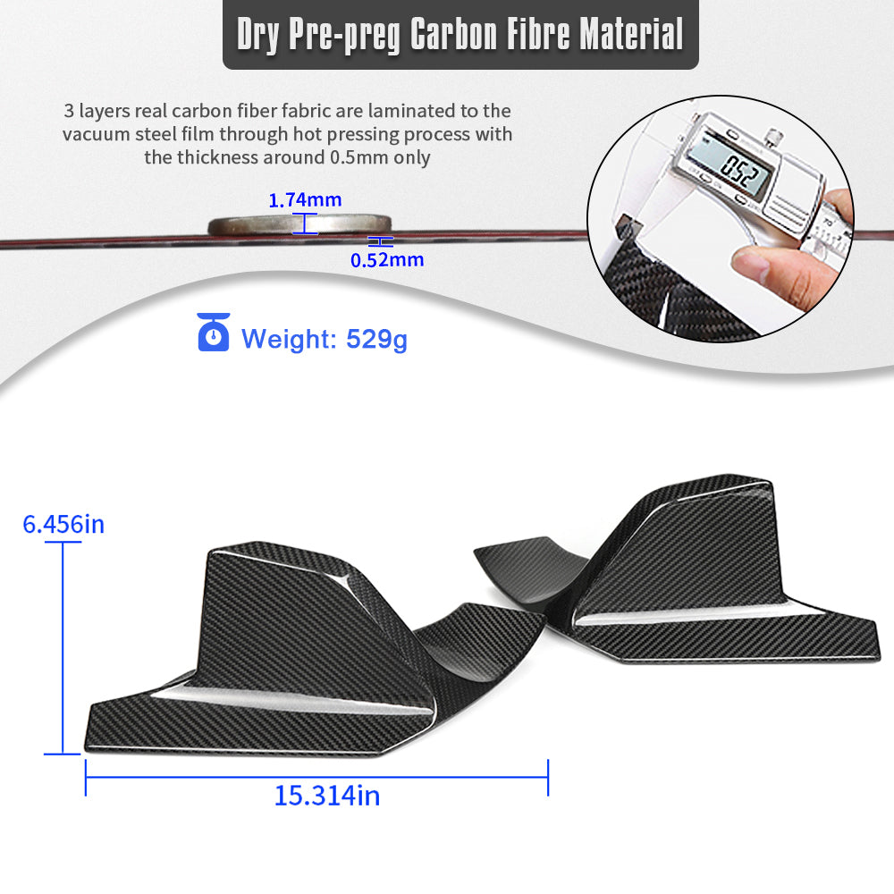 Real Carbon Fiber Rear Spats For Acura Integra Type S A-Spec 2023 2024 2025, Rear Bumper Side Aprons
