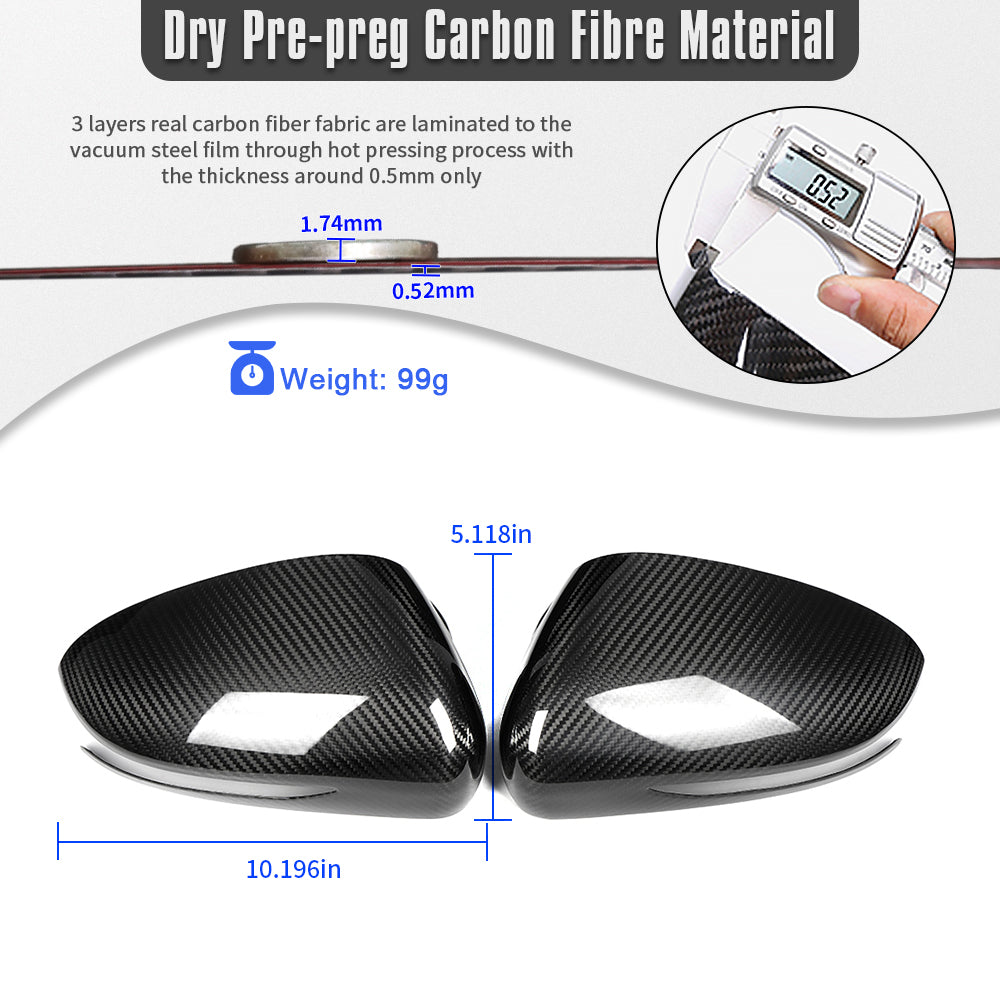 Rear Carbon Fiber Side Rearview Mirrors Cover Trim For Genesis G70 Prestige IK Sport Advanced 2017 - 2025