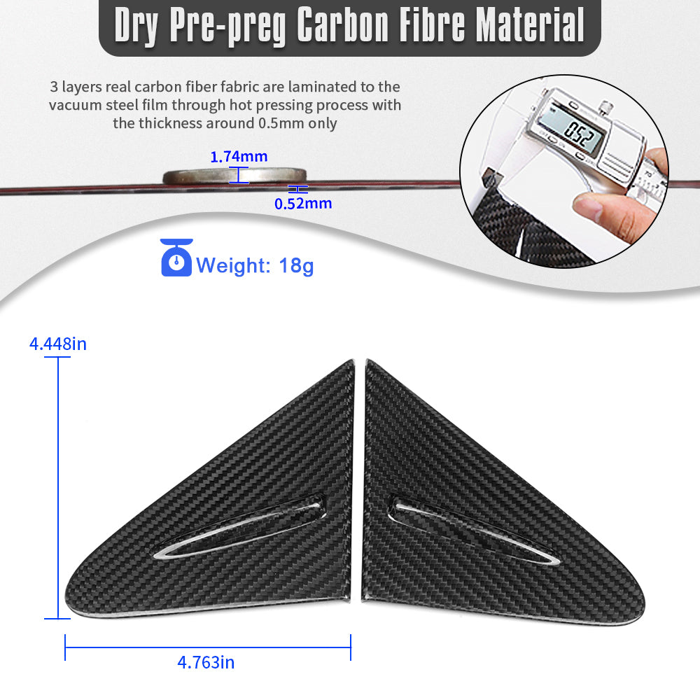 Dry Carbon Fiber A-Pillar Front Window Triangle Cover Trim For Toyota GR Corolla GZEA14 2023 2024 2025