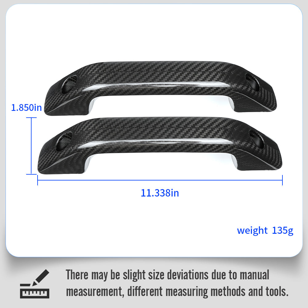 Carbon Fiber Replacement Rear Grab Handles Covers For Ford Bronco Raptor Wildtrak 2021-2024