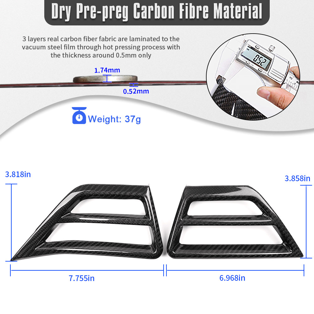 Real Dry Carbon Fiber Center Console Side Air Vent Trim For BMW 2 3 4 Series 2025 LHD G42 G20 G22 G23 G26 M2 G87 M3 G80 G81 M4 G82 G83