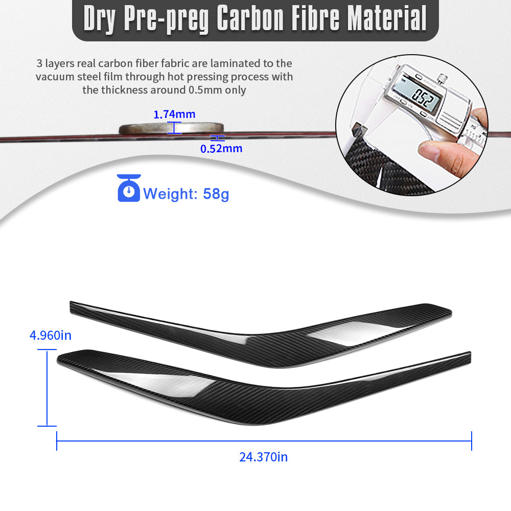 For Toyota GR Corolla GZEA14 Morizo 2023 2024 2025, Inner Door Armrest Lower Panel Cover Trim, Real Dry Carbon Fiber Accessories