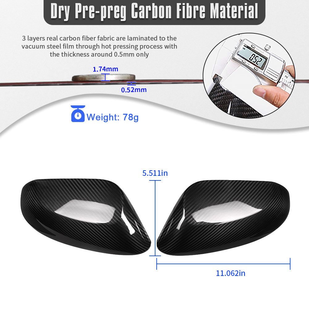 Dry Carbon Fiber Side Rearview Mirror Caps Trim For Toyota GR Corolla GZEA14 E210 2023 2024 2025