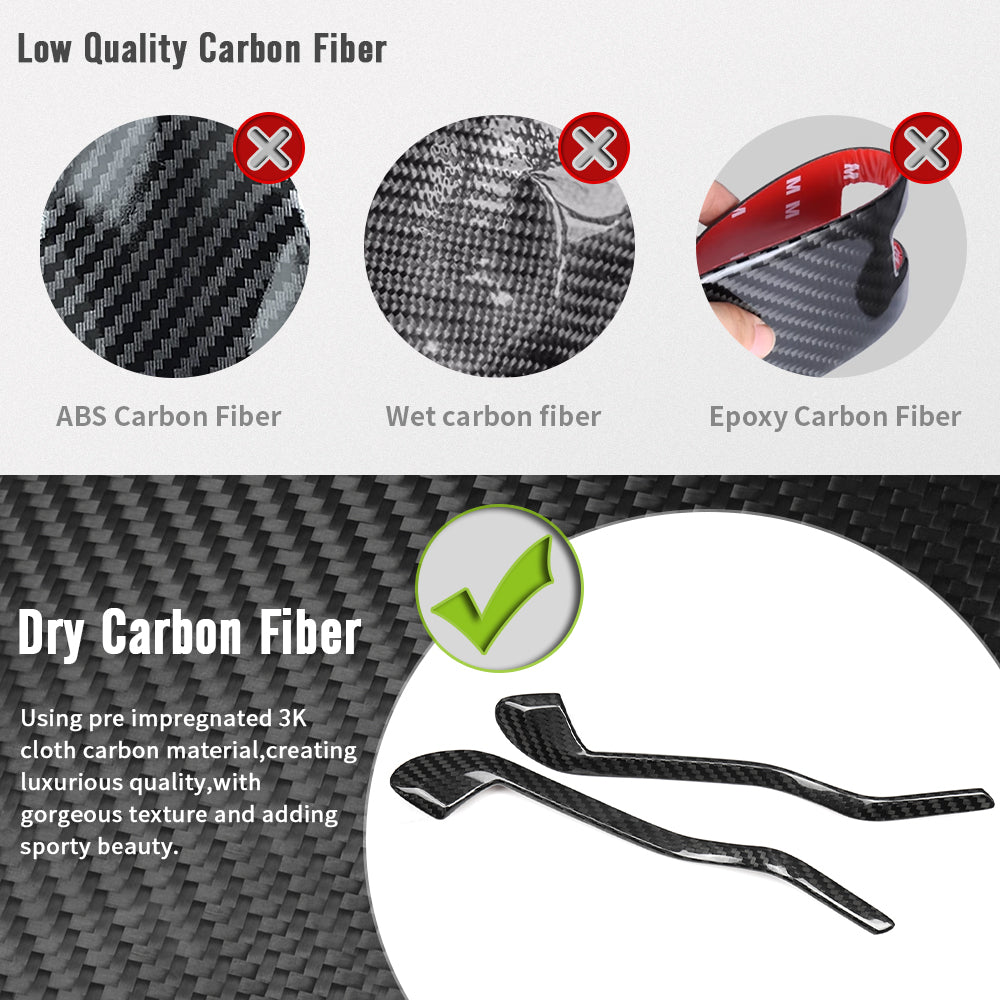 Real Carbon Fiber Inner Door Handle Lower Trim For Lotus Emira I4 V6 Sports 2022 2023 2024 2025