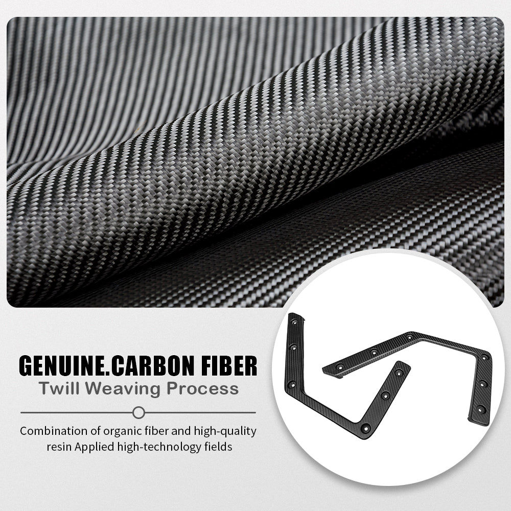 Genuine Carbon Fiber Front Door Storage Pocket Trim Frame For Ford Bronco Raptor Wildtrak Outer Banks 2021 2022 2023 2024 2025