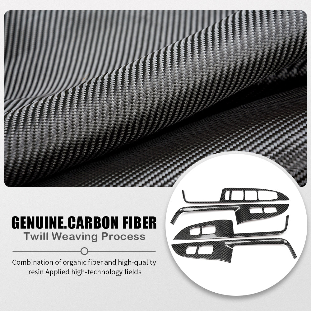 Dry Carbon Fiber 4PCS Inner Window Switch Panel Cover Trim For Genesis G70 Prestige IK Sport Advanced 2017 - 2025