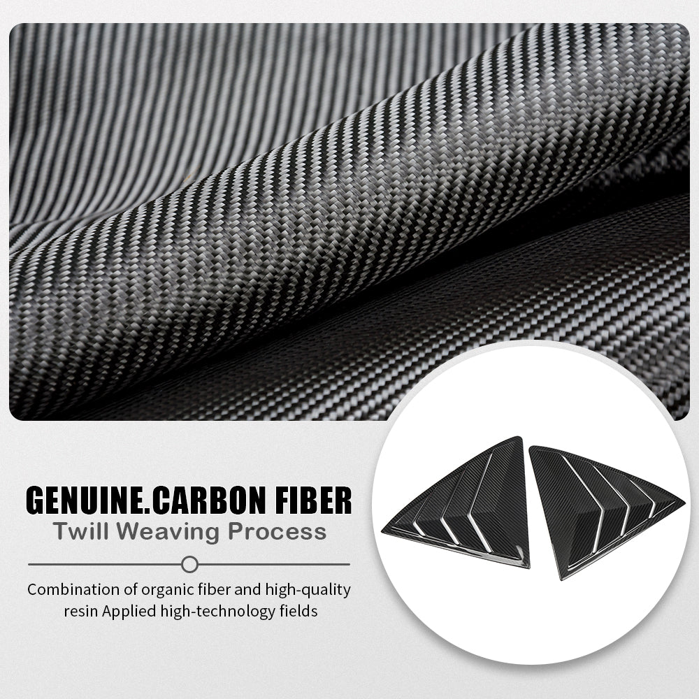 Real Dry Carbon Fiber Rear Window Louvers Trim For Toyota GR Corolla GZEA14 2023 2024 2025, Rear Side Window Shutters Cover Panel