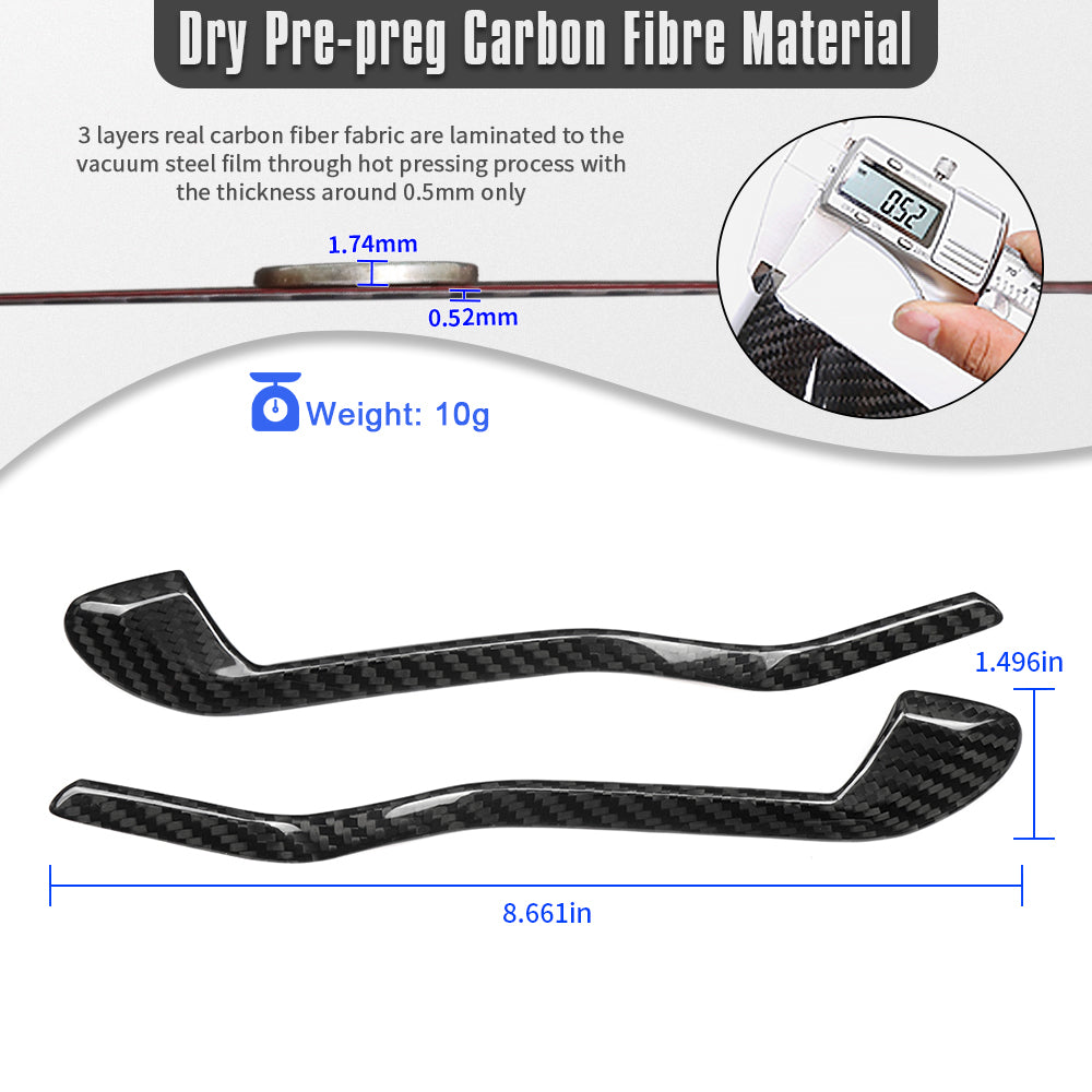 Real Carbon Fiber Inner Door Handle Lower Trim For Lotus Emira I4 V6 Sports 2022 2023 2024 2025