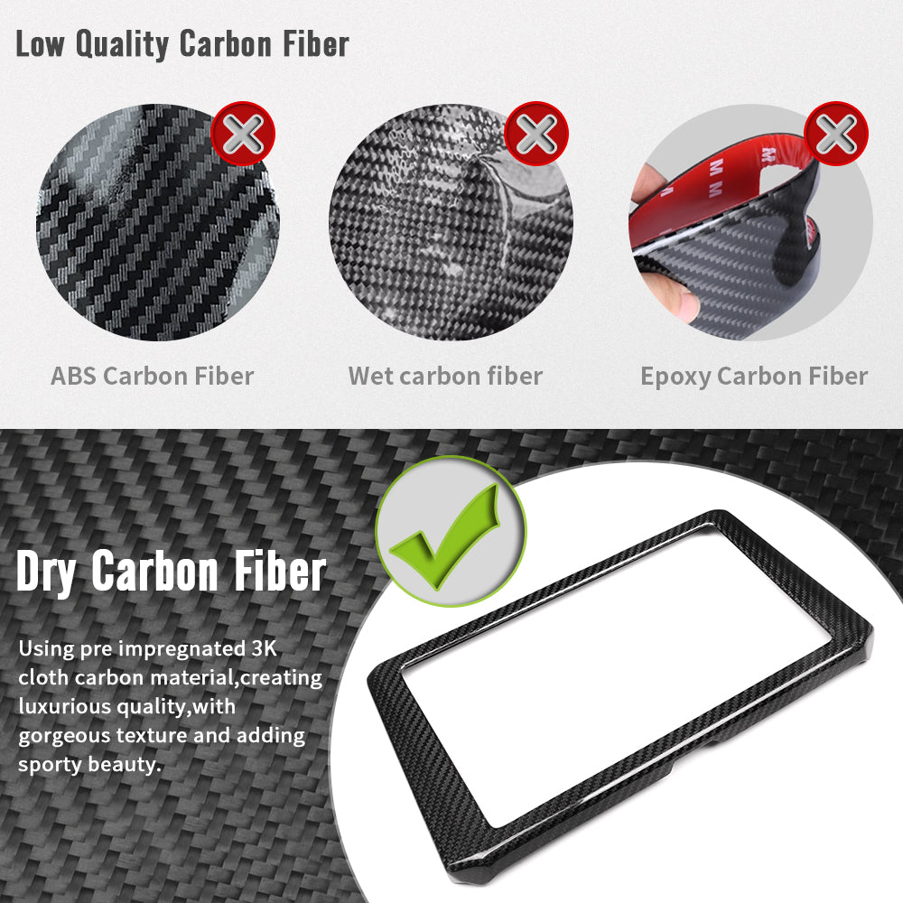 Dry Carbon Fiber Dash Display Screen Panel Frame Trim For Toyota GR Corolla GZEA14 Morizo 2023 2024 2025
