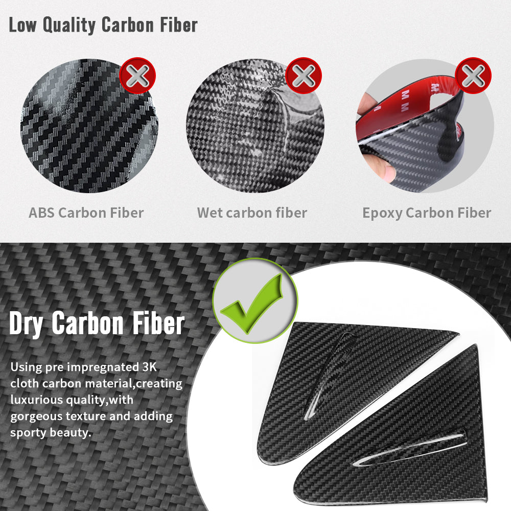 Dry Carbon Fiber A-Pillar Front Window Triangle Cover Trim For Toyota GR Corolla GZEA14 2023 2024 2025