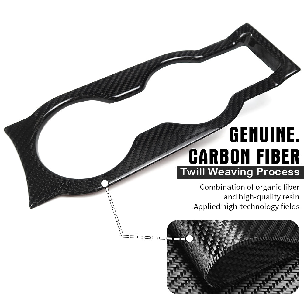For Lotus Emira I4 V6 2022 2023 2024 2025, Center Console Water Cup Holder Frame Trim, Dry Carbon Fiber Interior
