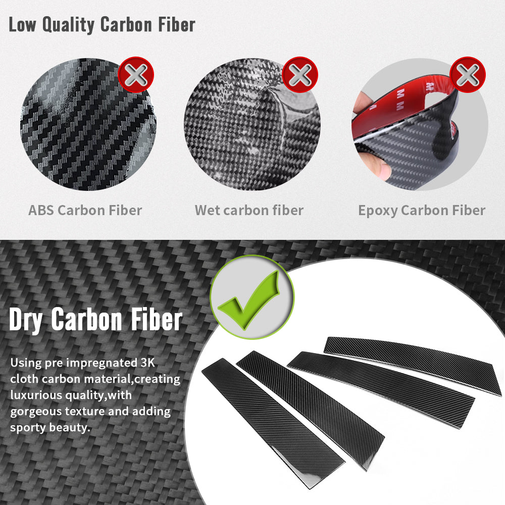 Dry Carbon Fiber B Pillar Post Panel Trims For Toyota GR Corolla Hatchback GZEA14 2023 2024 2025, Exterior Windshield Decor