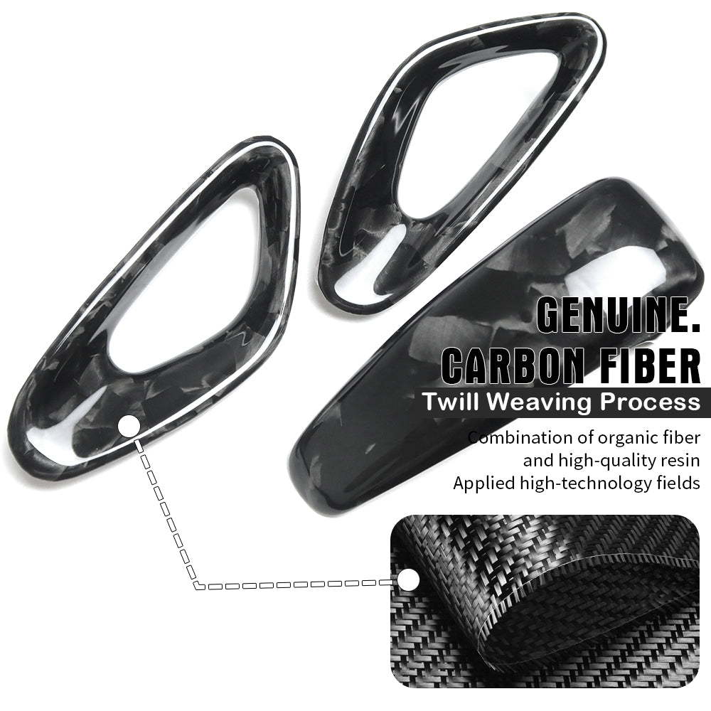 Dry Carbon Fiber 3PCS Gear Shift Knob Trim Covers For Lotus Emira AT I4 V6 Sports 2022 2023 2024 2025