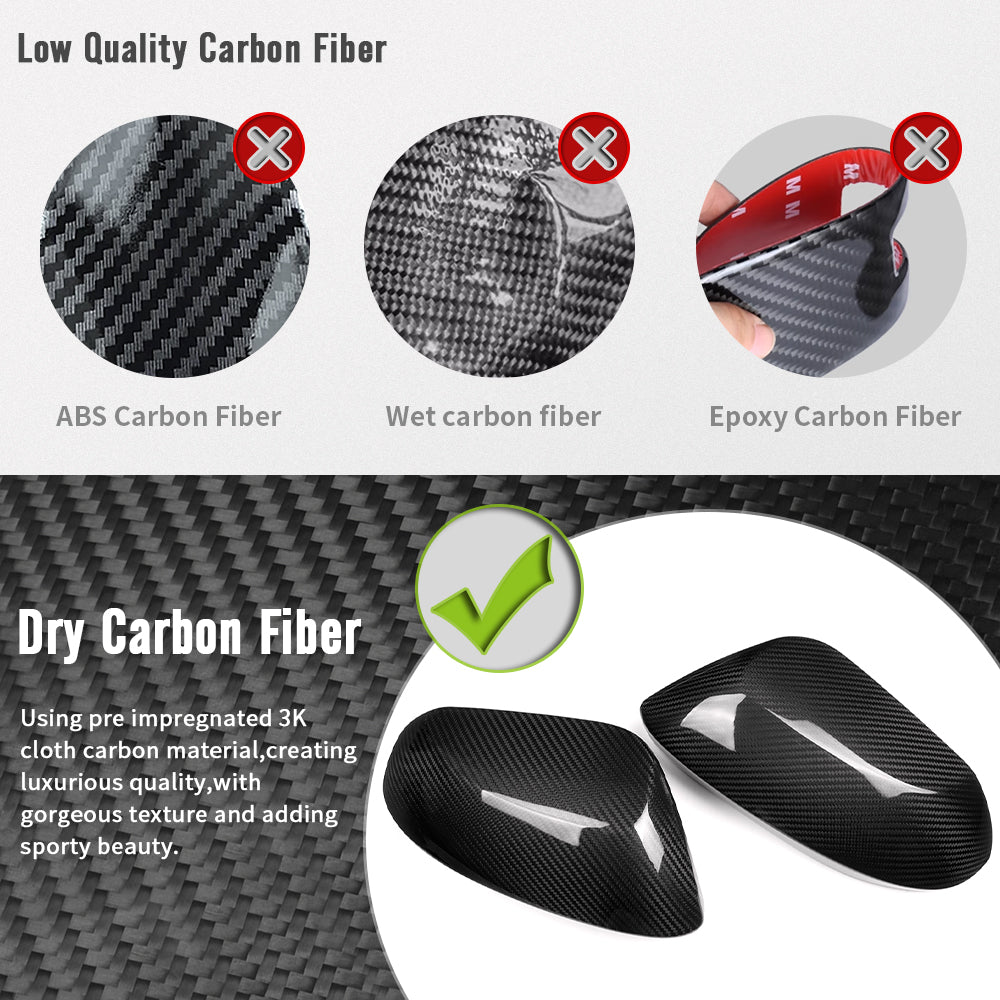 Dry Carbon Fiber Side Rearview Mirror Caps Trim For Toyota GR Corolla GZEA14 E210 2023 2024 2025