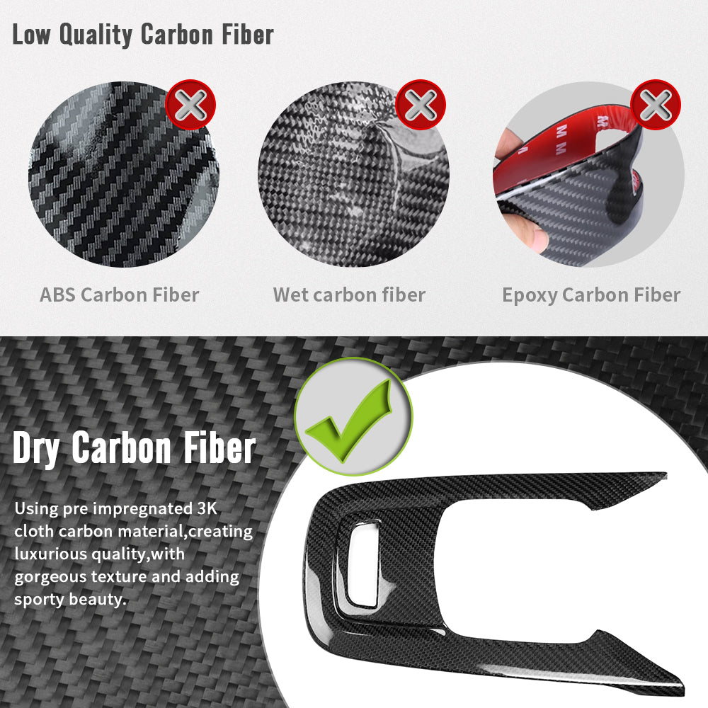 Real Dry Carbon Fiber MT Gear Shift Panel Cover Trim For Toyota GR Corolla GZEA14 2023 2024 2025