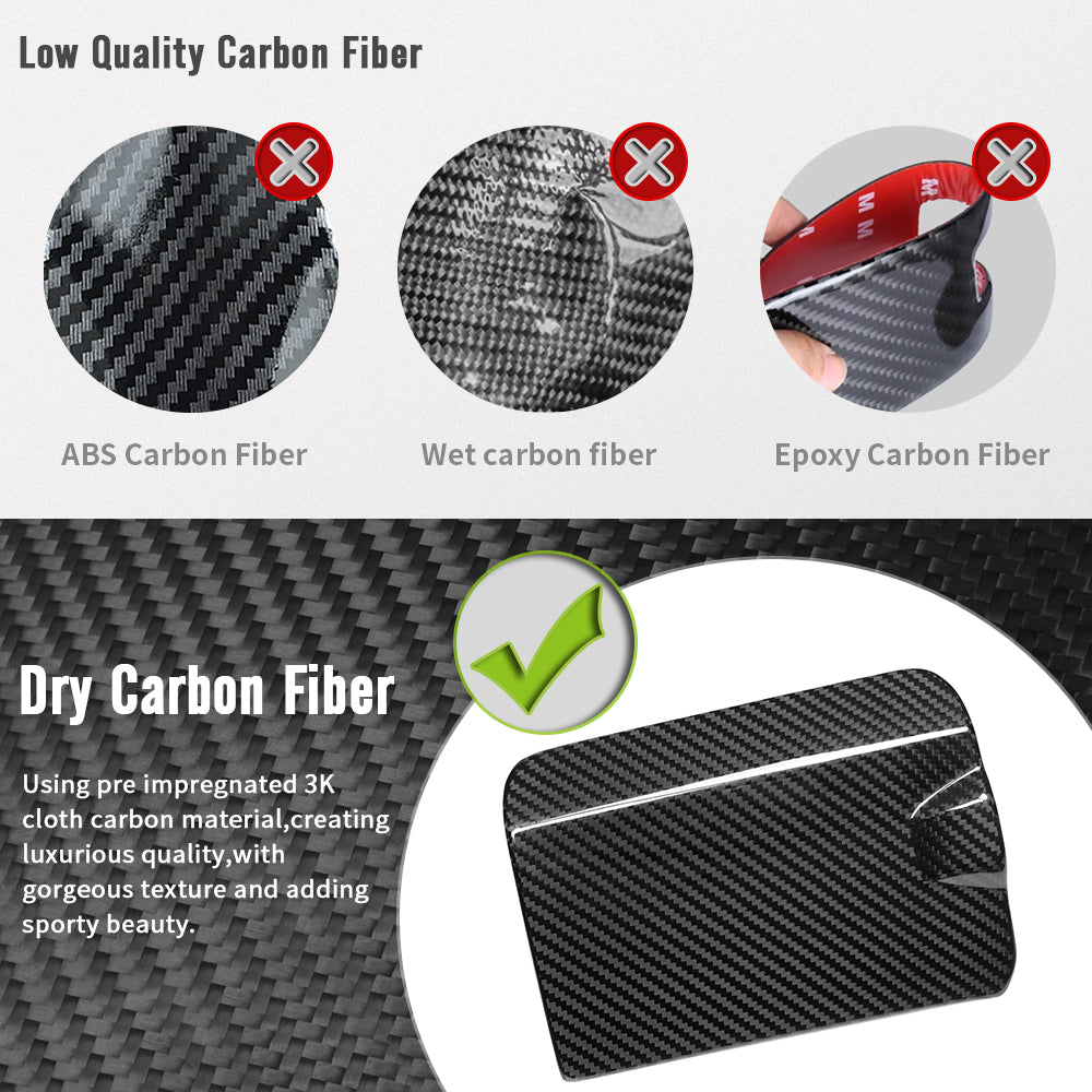 Genuine Carbon Fiber Fuel Tank Cover Trim Oil Gas Door Cap For Ford Bronco Raptor Wildtrak Outer Banks 2021 - 2025
