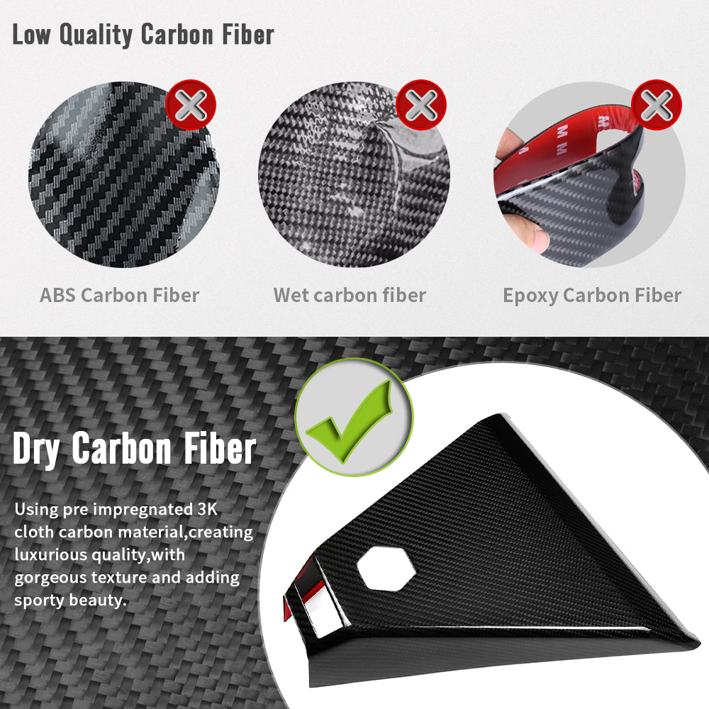 Dry Carbon Fiber Warning Light Cover Trim For Tesla Cybertruck 2024 2025, Interior Trim, Cabin Camera Cover Panel