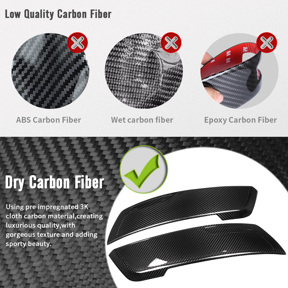 Dry Carbon Fiber Rear Wheel Arch Fender Flares Trim For Ford Bronco Raptor 2021-2025, Exterior Decors