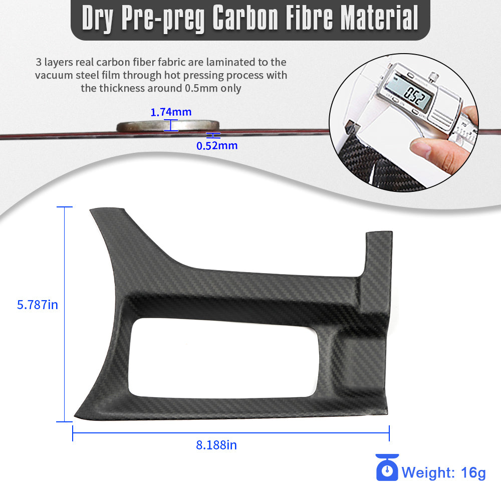 Real Carbon Fiber Gear Shift Panel Multimedia Button Cover For Mazda MX-5 ND Miata Roadster 2016-2024