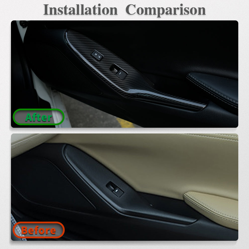 Real Carbon Fiber Window Lift Switch Panel Cover For Mazda MX-5 RF ND Miata Roadster 2016-2024