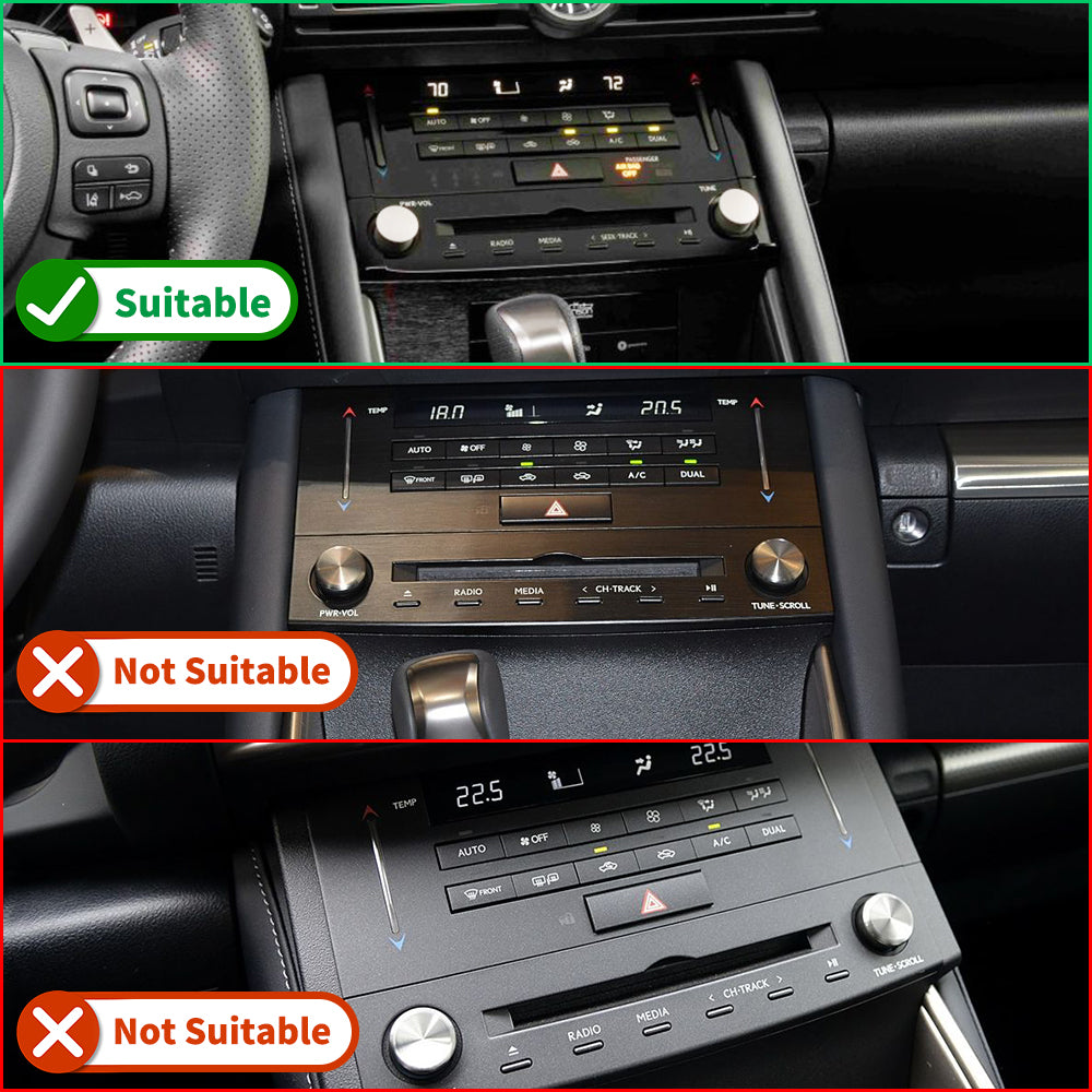 Real Carbon Fiber Center Console A/C Media Radio Button Panel For Lexus IS 300 350 500 F Sport 2021 -2025
