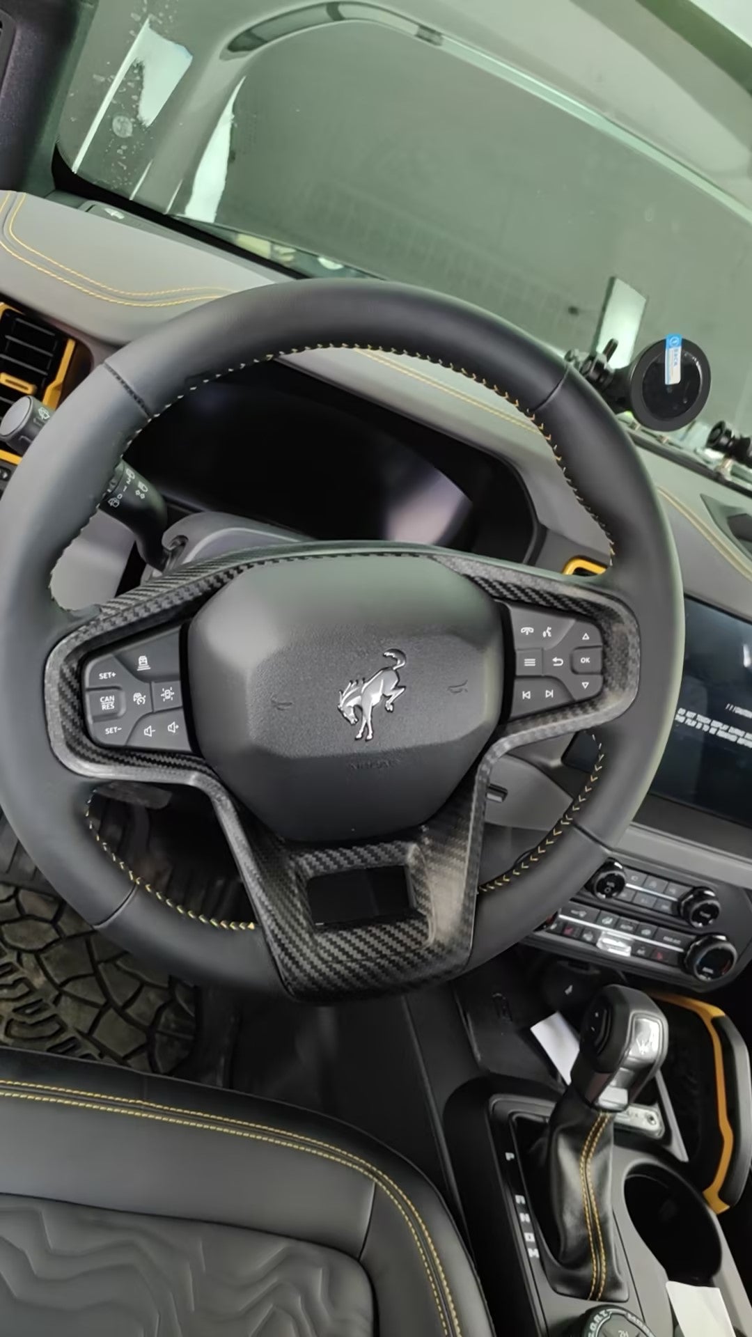 For Mustang S650 GT Dark horse Ecoboost Steering Wheel Frame Cover Real Carbon Fiber