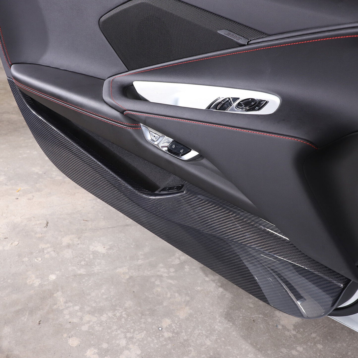 For Chevrolet Corvette C8 Stingray Z06 Z51 2020-2024 Door Anti-Kick Panel Cover Real Dry Carbon Fiber Interior Trim