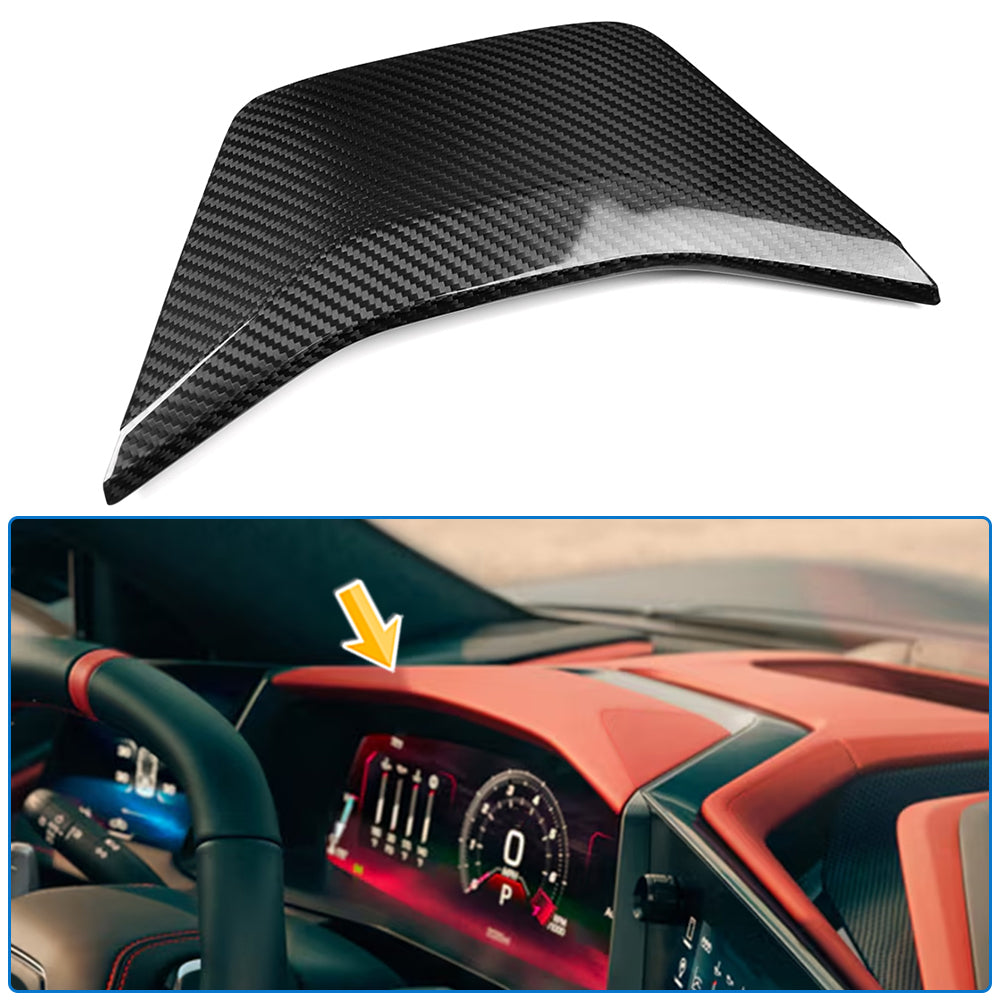 Pregreg Carbon Fiber Instrument Cluster Upper Panel Trim For Corvette C8 Coupe HTC 2026+